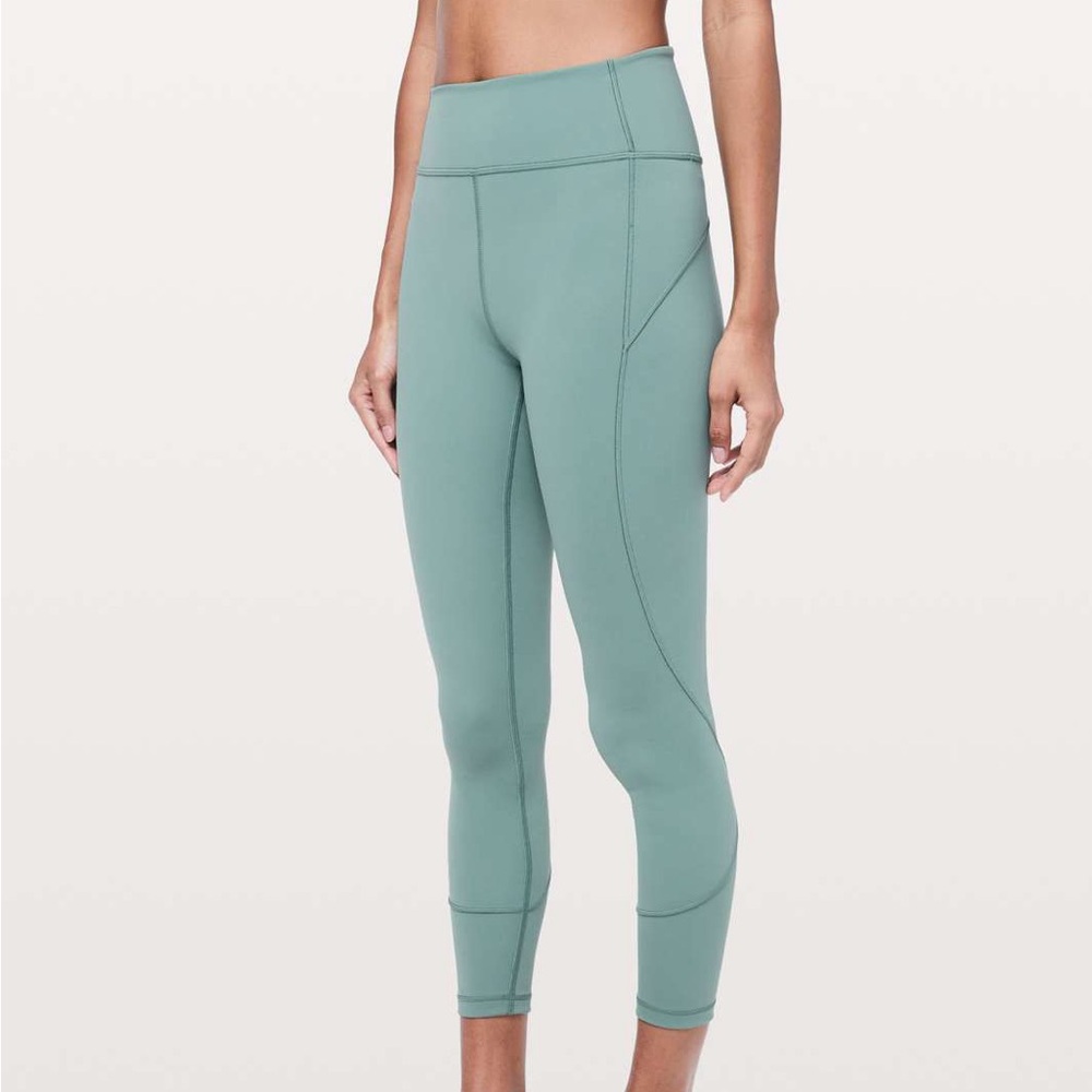 Lululemon In Movement 7/8 Tight *Everlux 25" Frosted Pine sz12 #0042